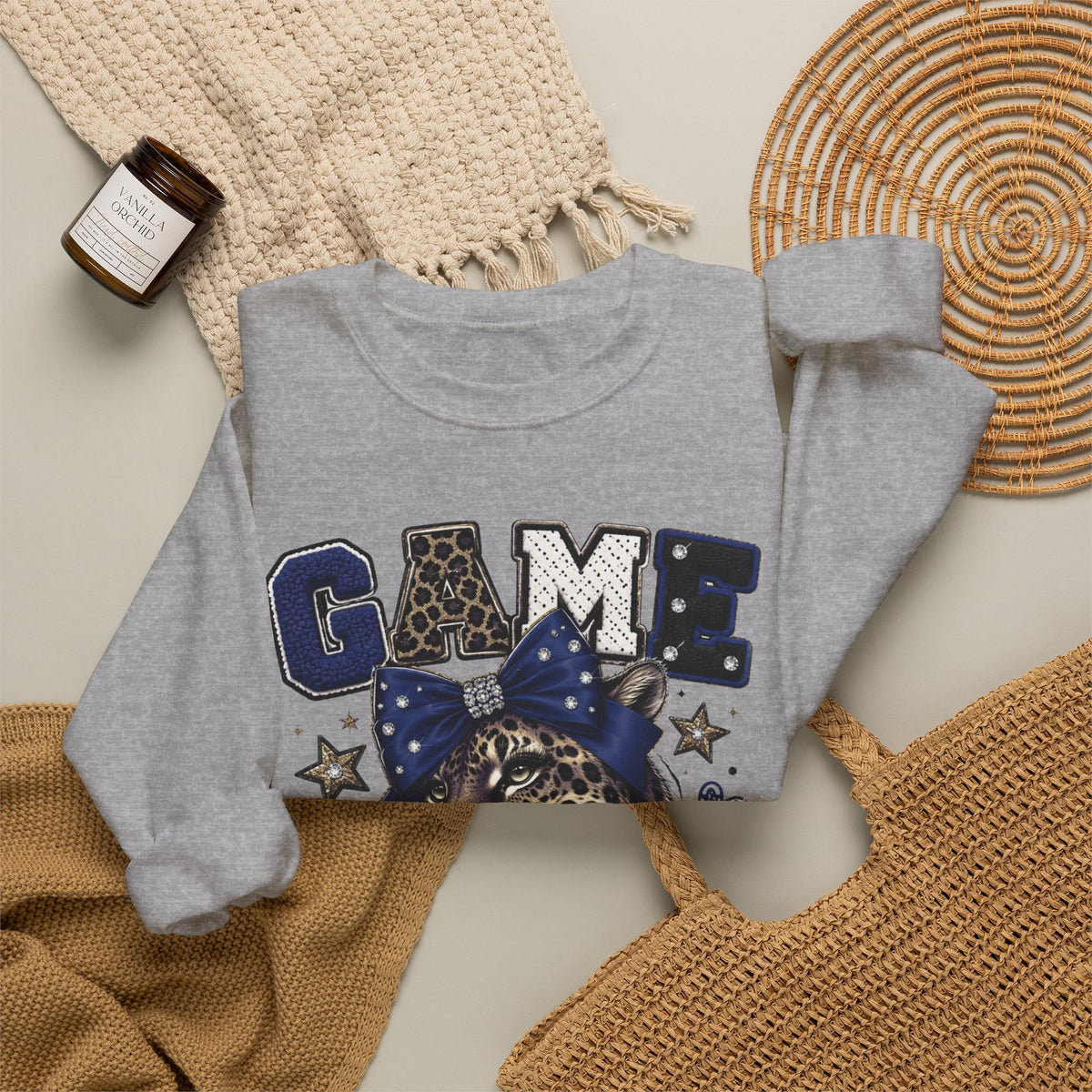 Game Day Glam Sweatshirt — Leopard Mascot Graphic Crewneck | Bold Spirit Wear