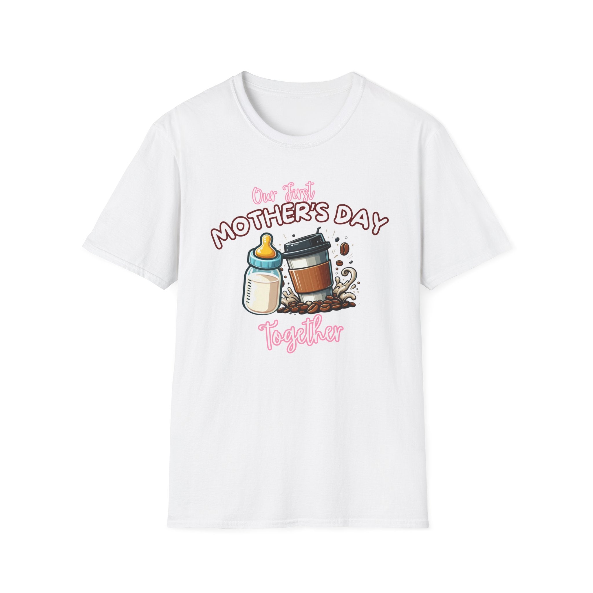 First Mother's Day T-Shirt – Coffee & Baby Bottle New Mom Gift Tee