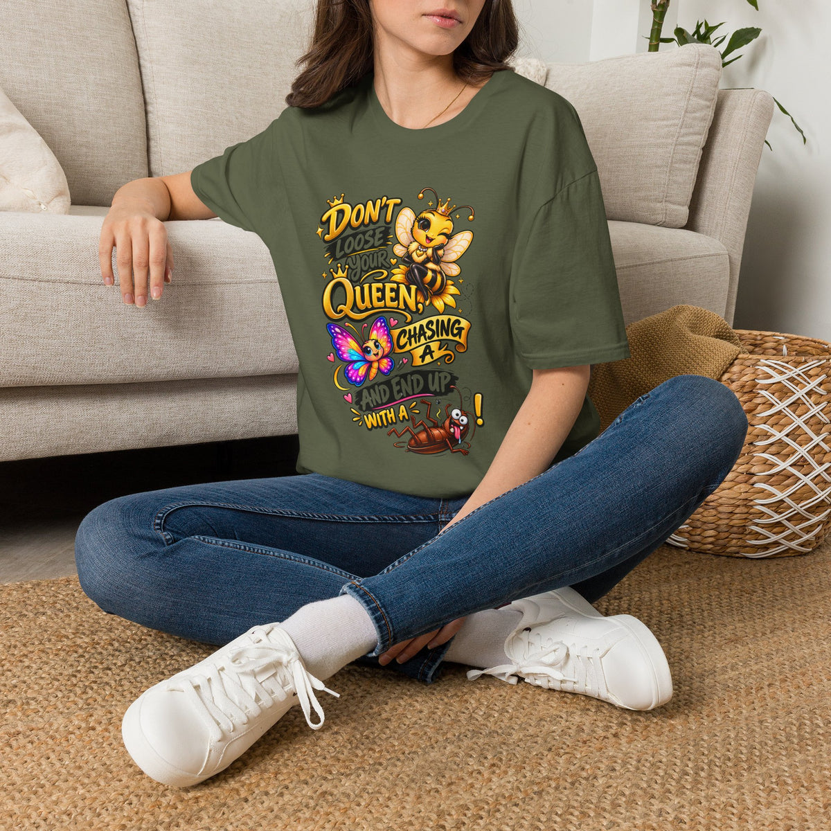 Don't Lose Your Queen Bee T-Shirt | Cute Bee Graphic Tee for Mom & Bee Lovers
