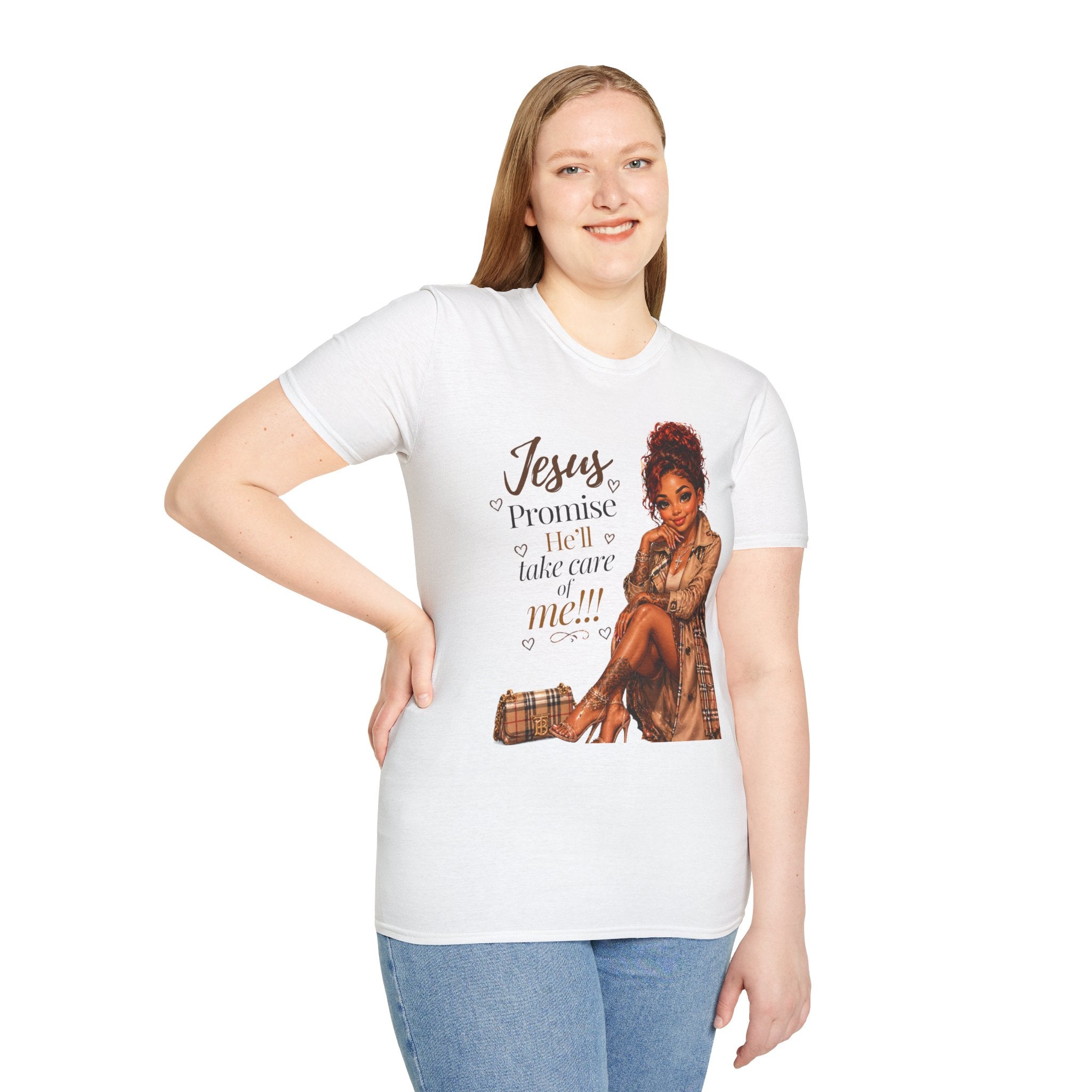 He'll Take Care of Me — Faith Graphic Tee | Black Woman Christian T-Shirt