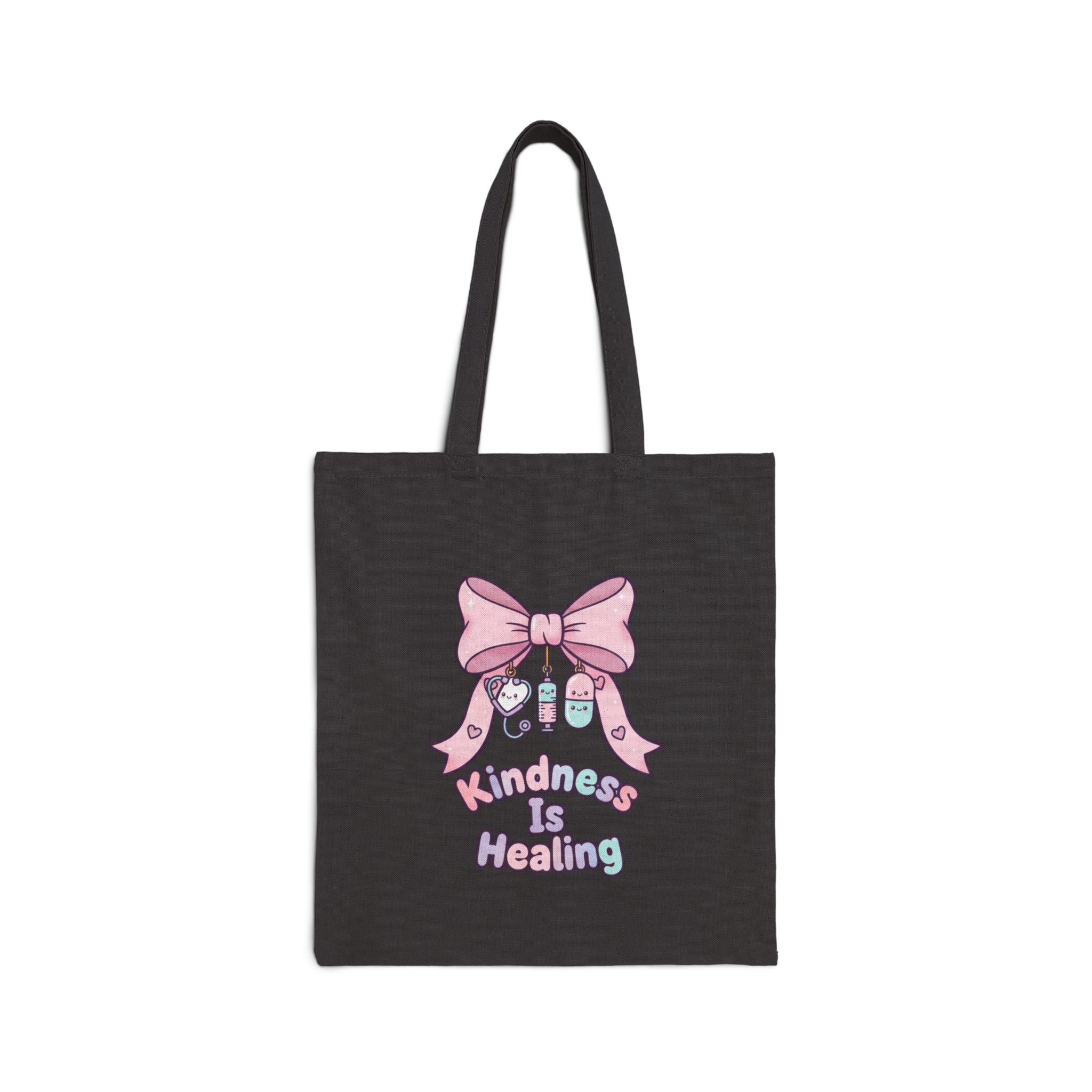 Pastel Bow Nurse Tote Bag | cute nurse graphic, coquette medical design