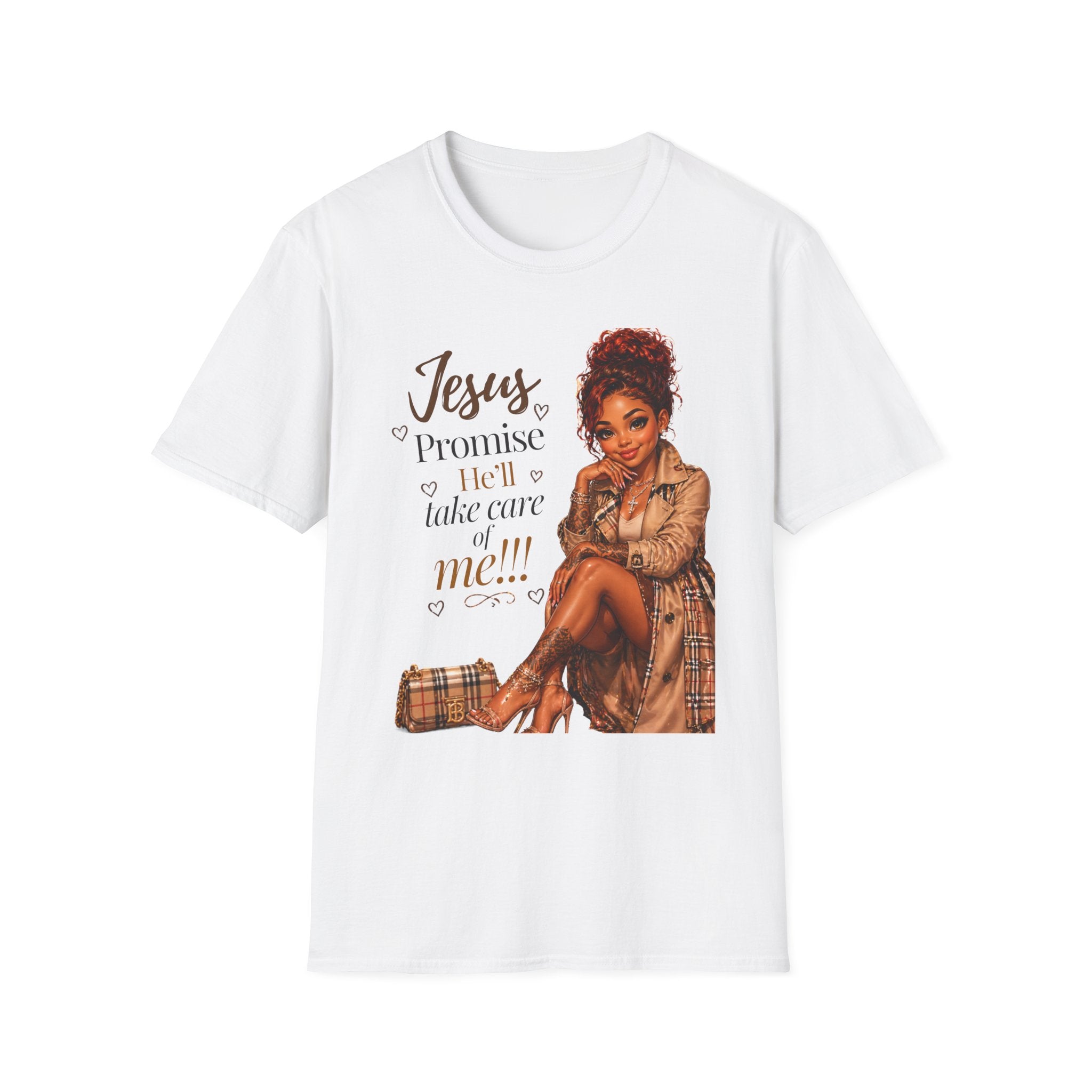 He'll Take Care of Me — Faith Graphic Tee | Black Woman Christian T-Shirt