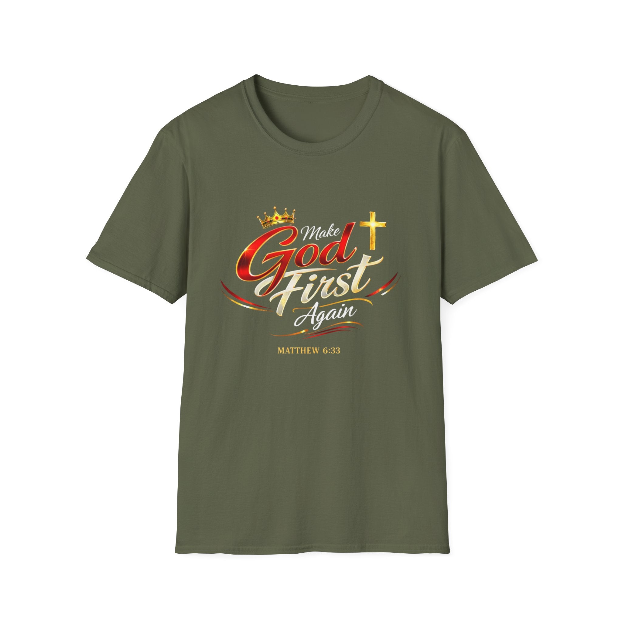 Make God First Again T-Shirt | Christian Faith Tee | Matthew 6:33