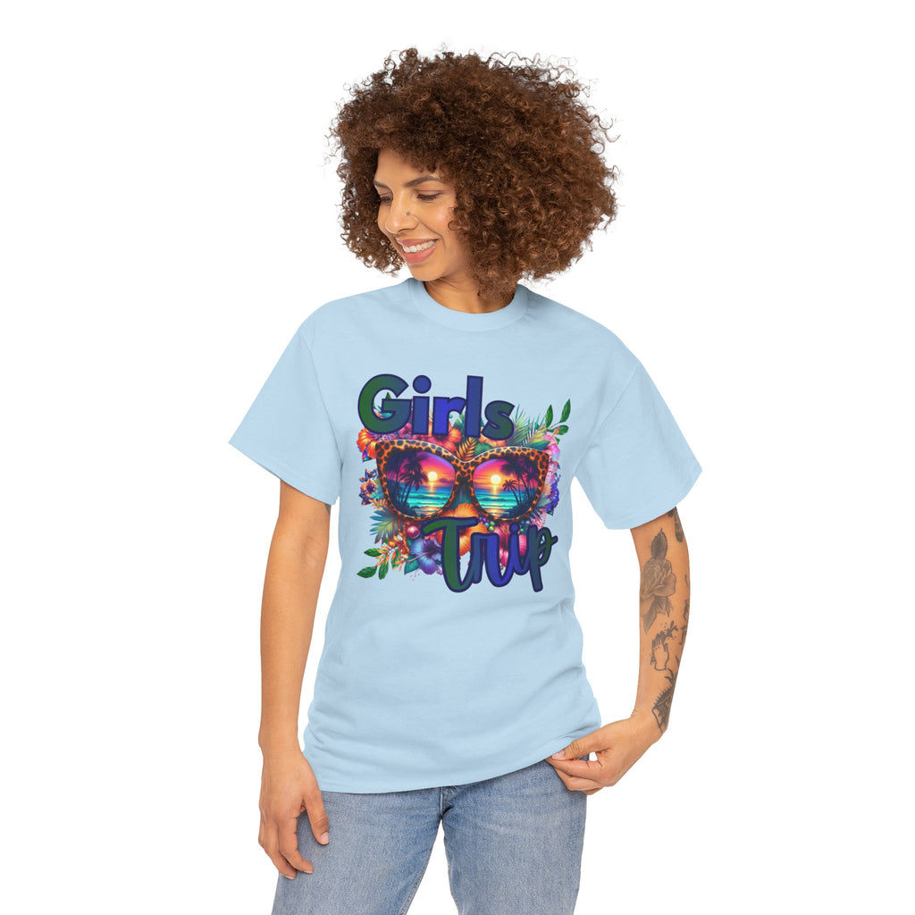 Girls Trip T-Shirt – Colorful Sunglasses Floral Vacation Tee