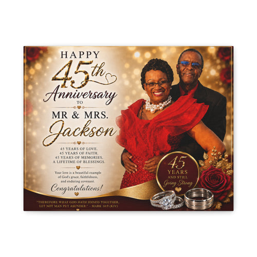 45th Anniversary Canvas Print — Personalized Mr. & Mrs. Couples Photo Wall Art