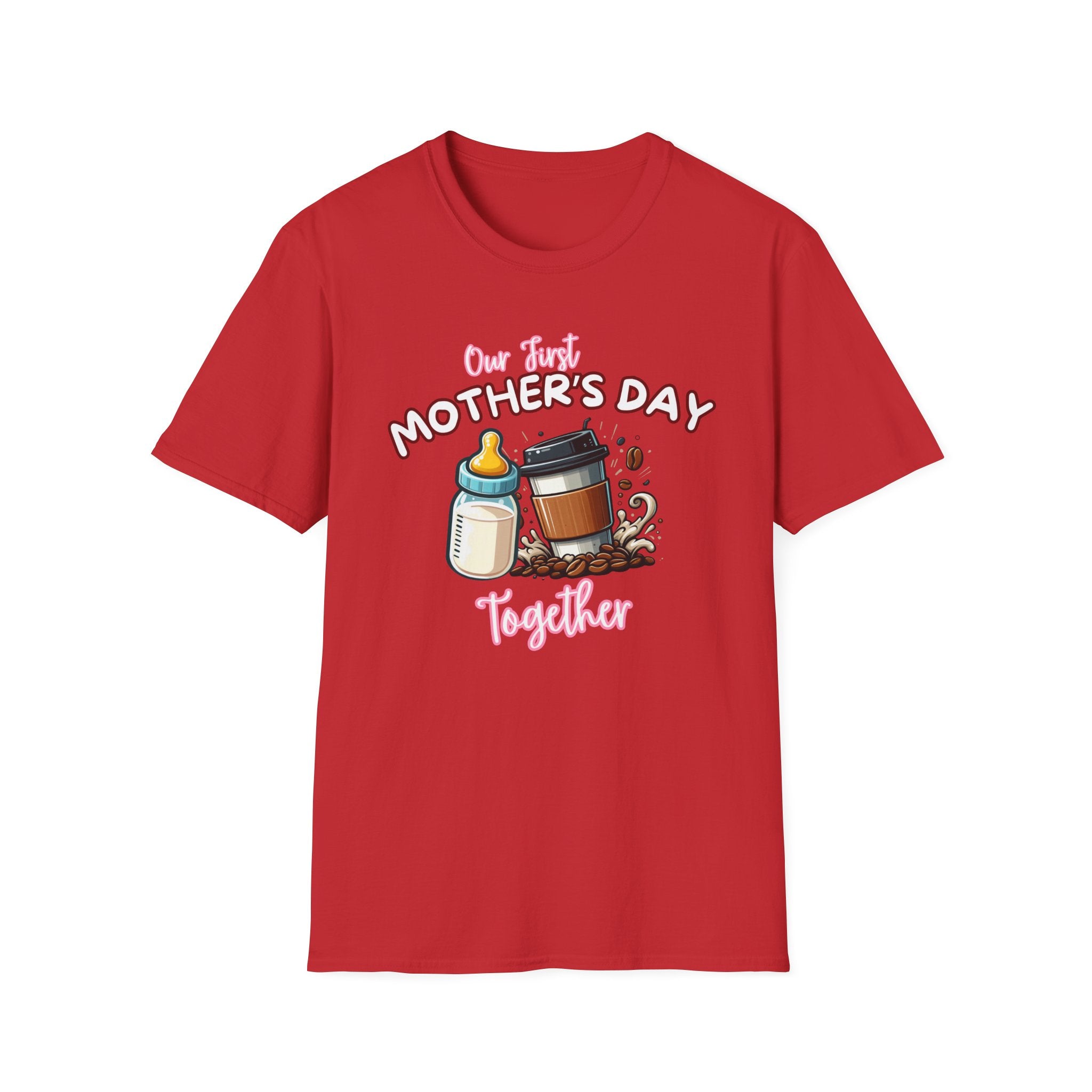 First Mother's Day T-Shirt – Coffee & Baby Bottle New Mom Gift Tee