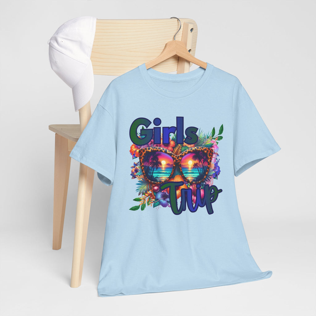 Girls Trip T-Shirt – Colorful Sunglasses Floral Vacation Tee