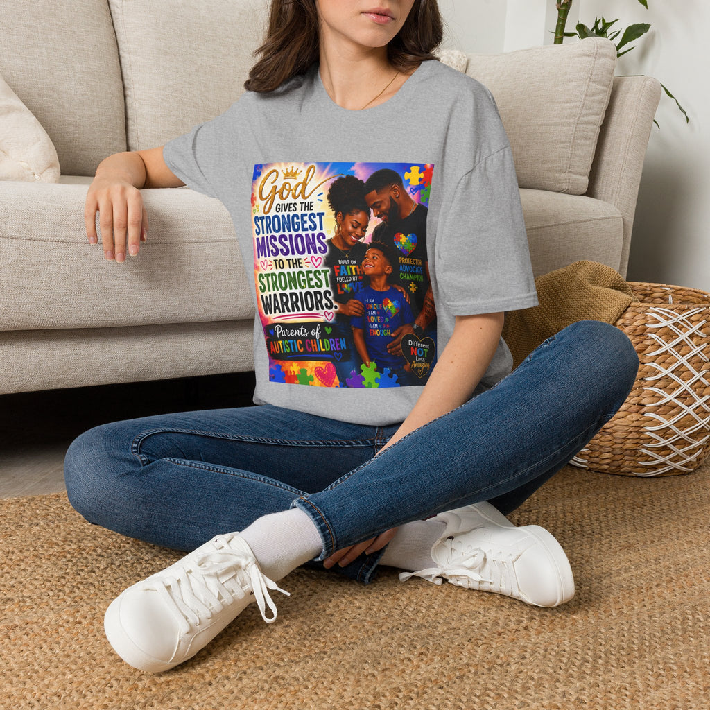 Autism Awareness T-Shirt | God Gives the Strongest Missions to the Strongest Warriors | Faith-Based Family Tee