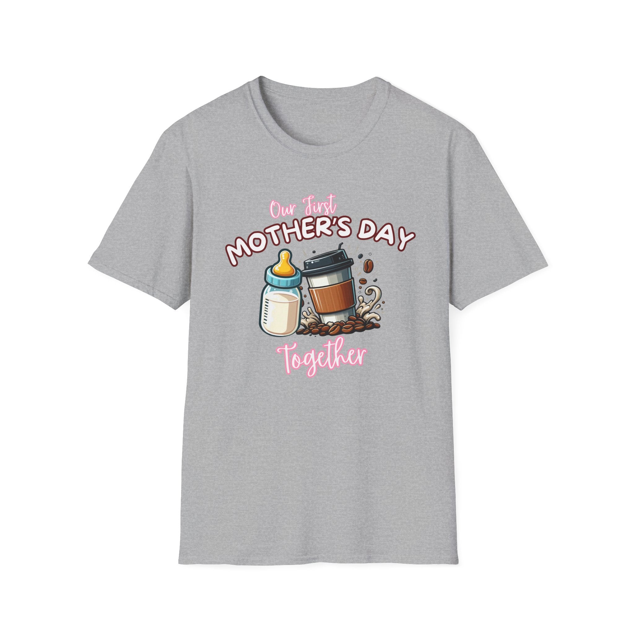 First Mother's Day T-Shirt – Coffee & Baby Bottle New Mom Gift Tee