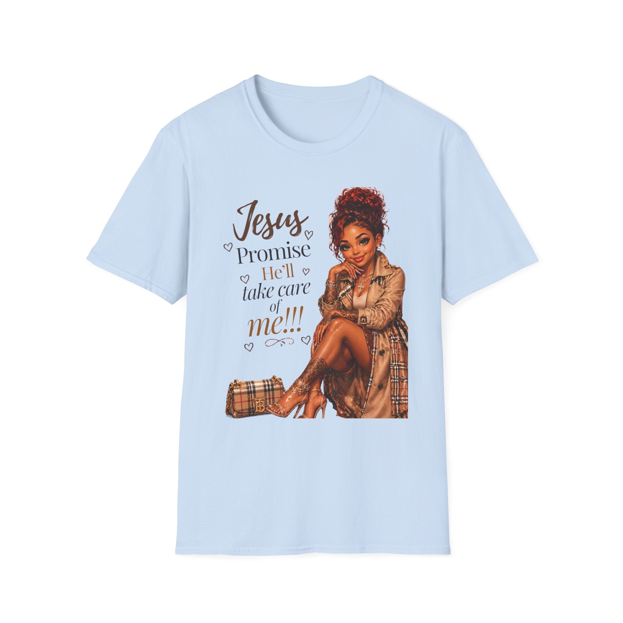 He'll Take Care of Me — Faith Graphic Tee | Black Woman Christian T-Shirt