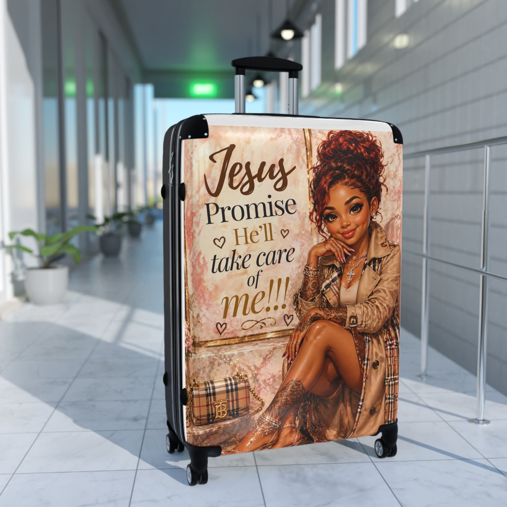 Jesus promise He'll Take Care of Me — Faith-Inspired Hard-Shell Suitcase