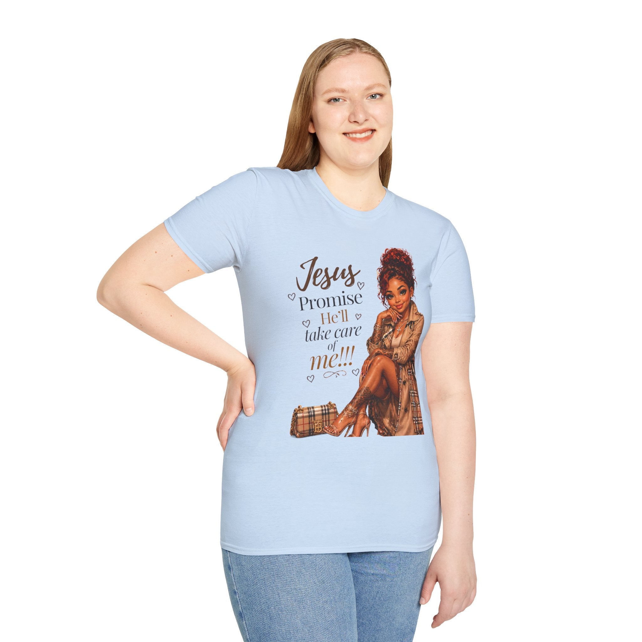He'll Take Care of Me — Faith Graphic Tee | Black Woman Christian T-Shirt