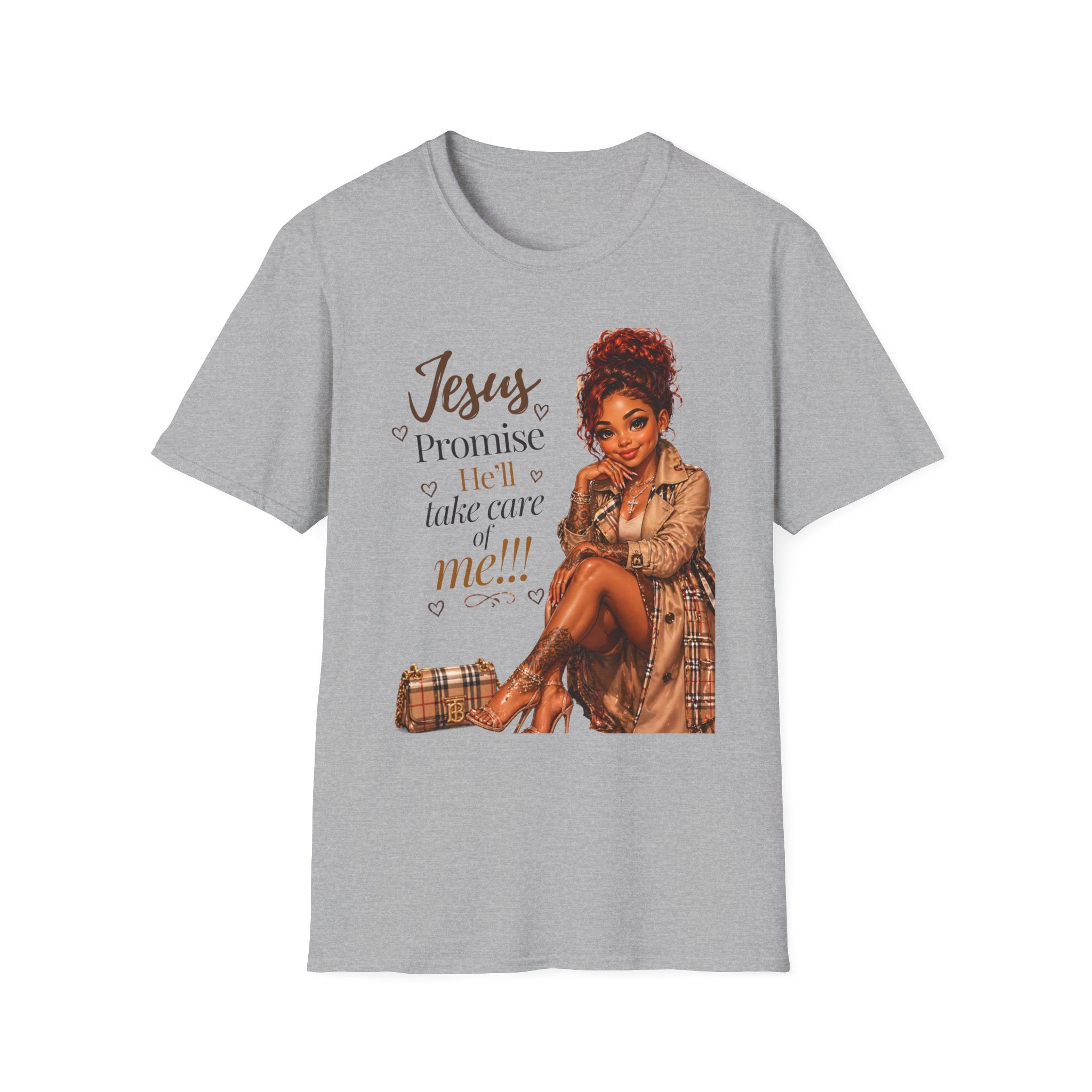 He'll Take Care of Me — Faith Graphic Tee | Black Woman Christian T-Shirt