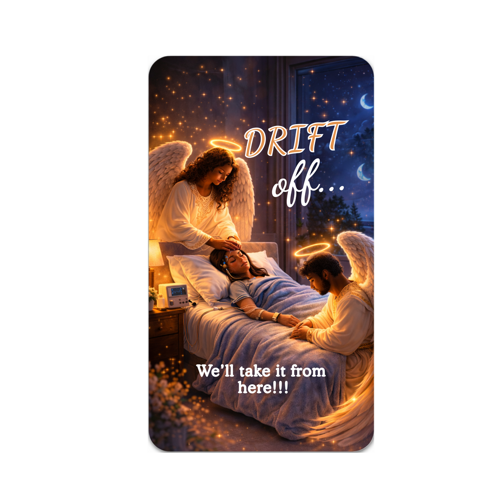 Angel Comfort Keychain Charm — “Drift Off… We'll take it from here!” Double-Sided