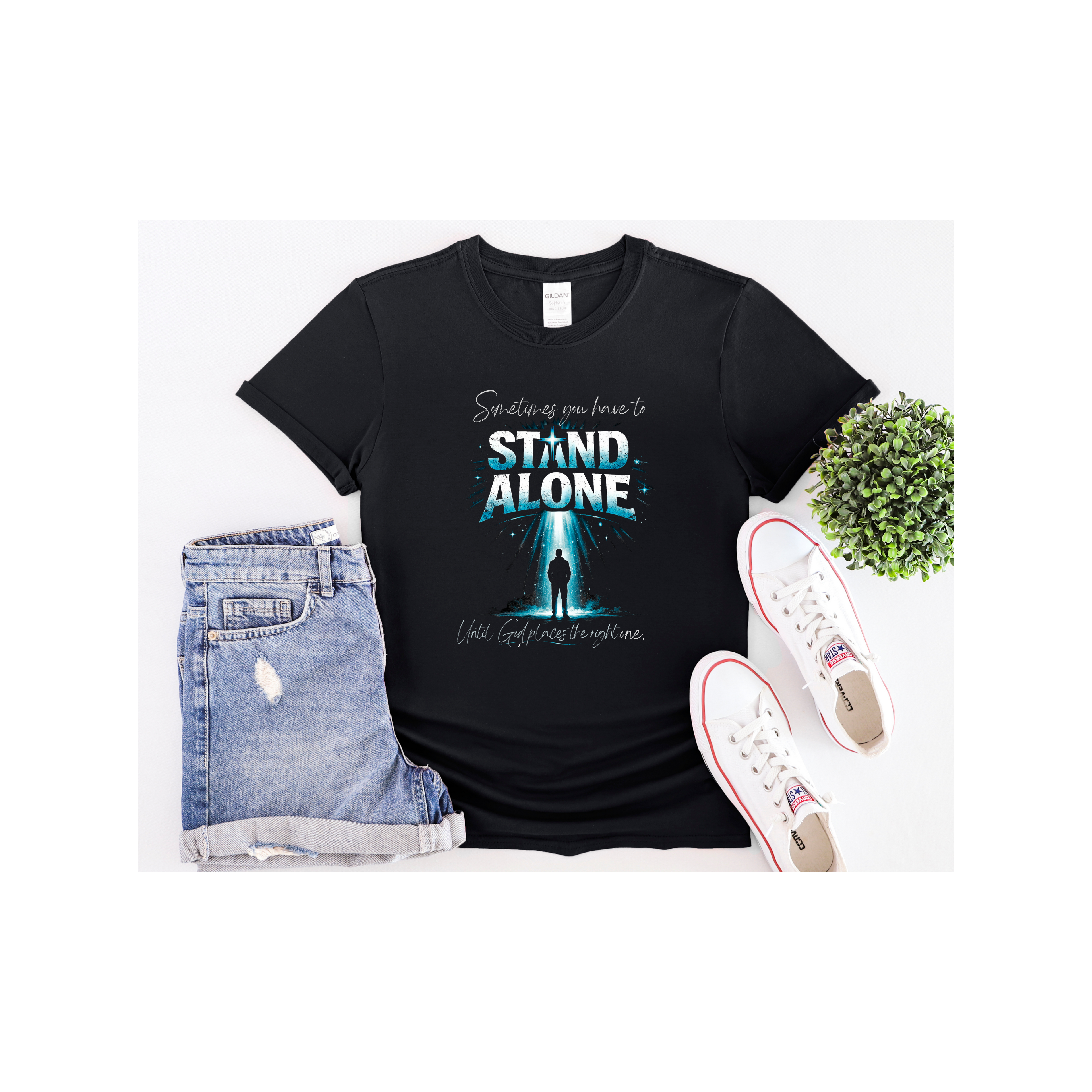 Stand Alone Inspirational T-Shirt — “Stand Alone” Faith & Courage Graphic Tee