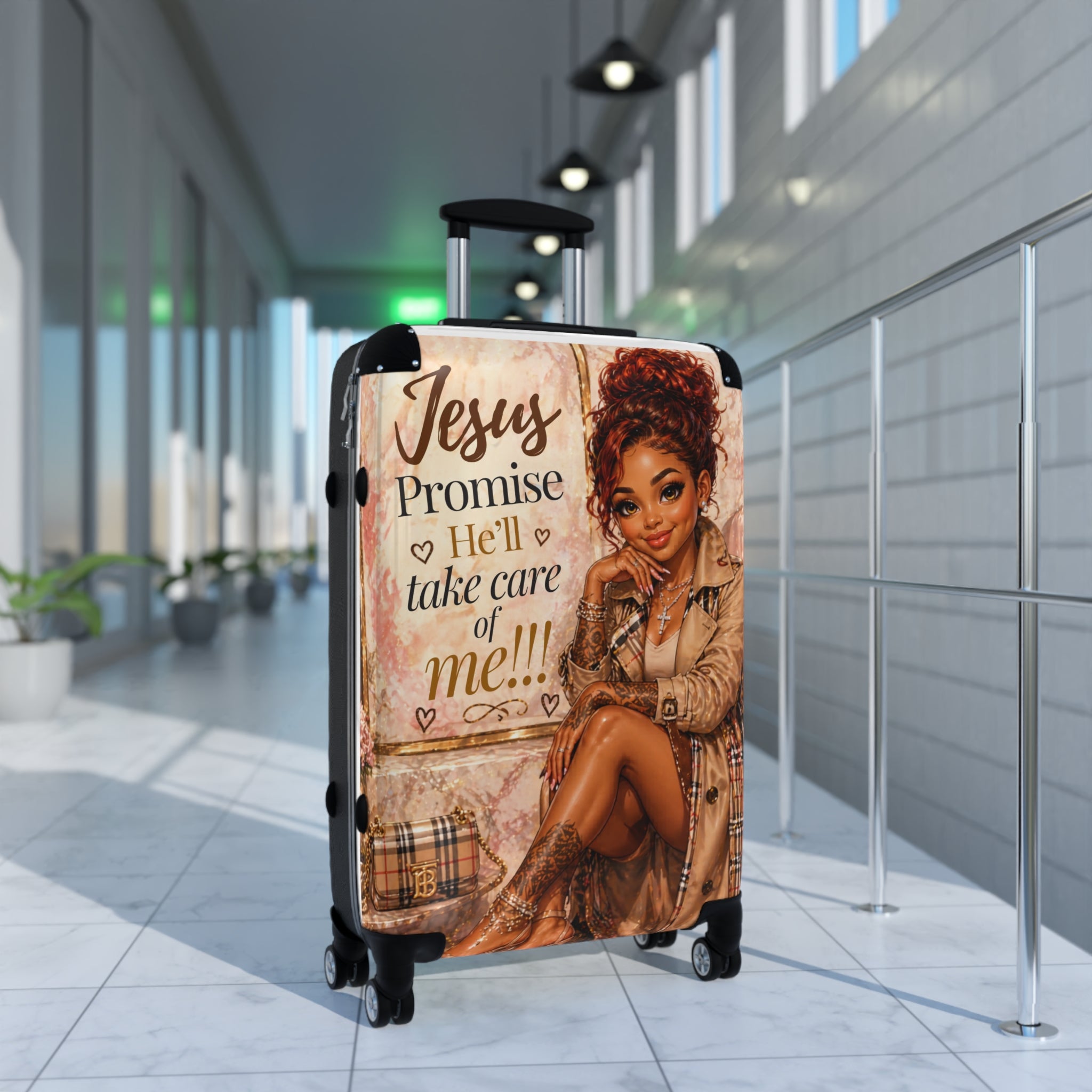 Jesus promise He'll Take Care of Me — Faith-Inspired Hard-Shell Suitcase