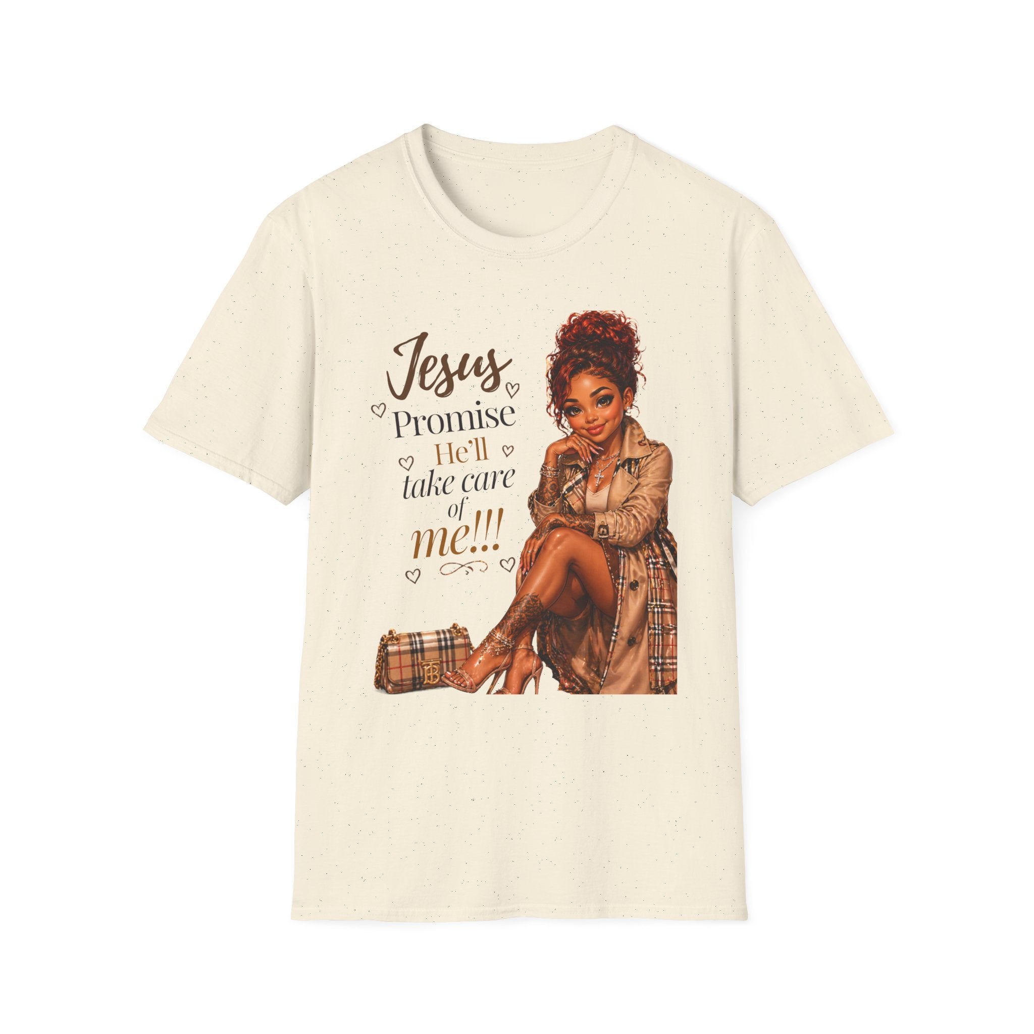 He'll Take Care of Me — Faith Graphic Tee | Black Woman Christian T-Shirt
