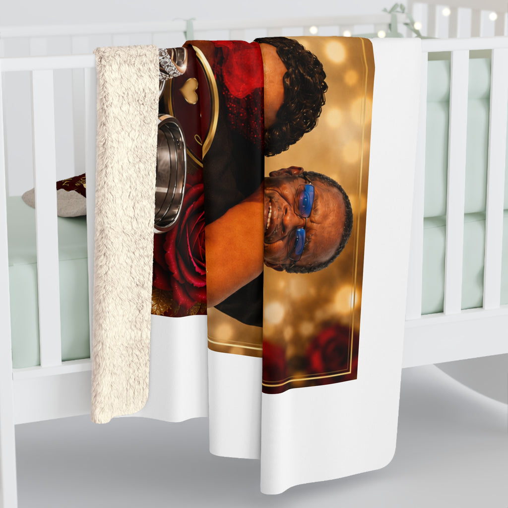 45th Anniversary Personalized Photo Sherpa Blanket — Custom Couples Keepsake Gift