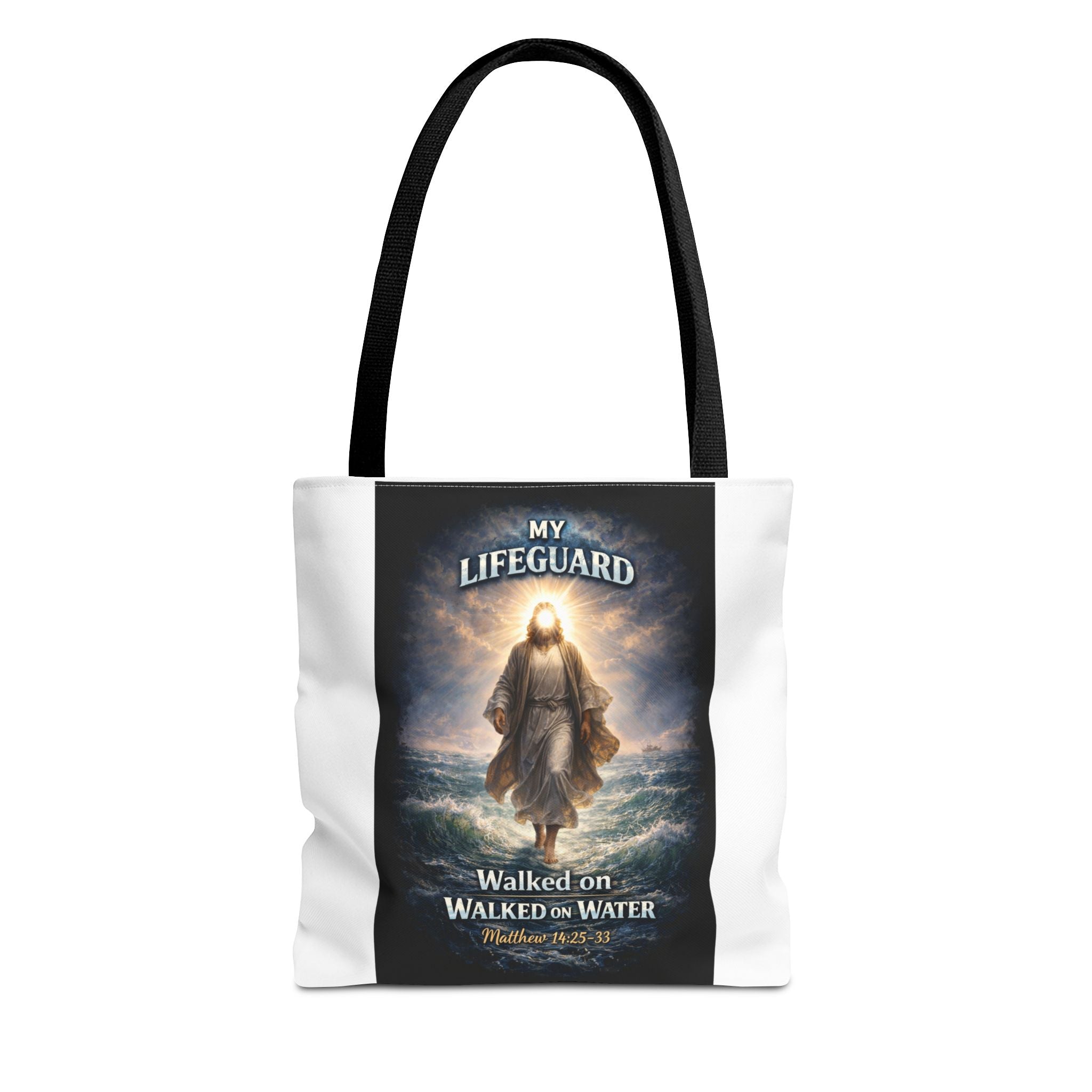 Faith Tote Bag | "My Lifeguard Walked On Water" | Jesus Design