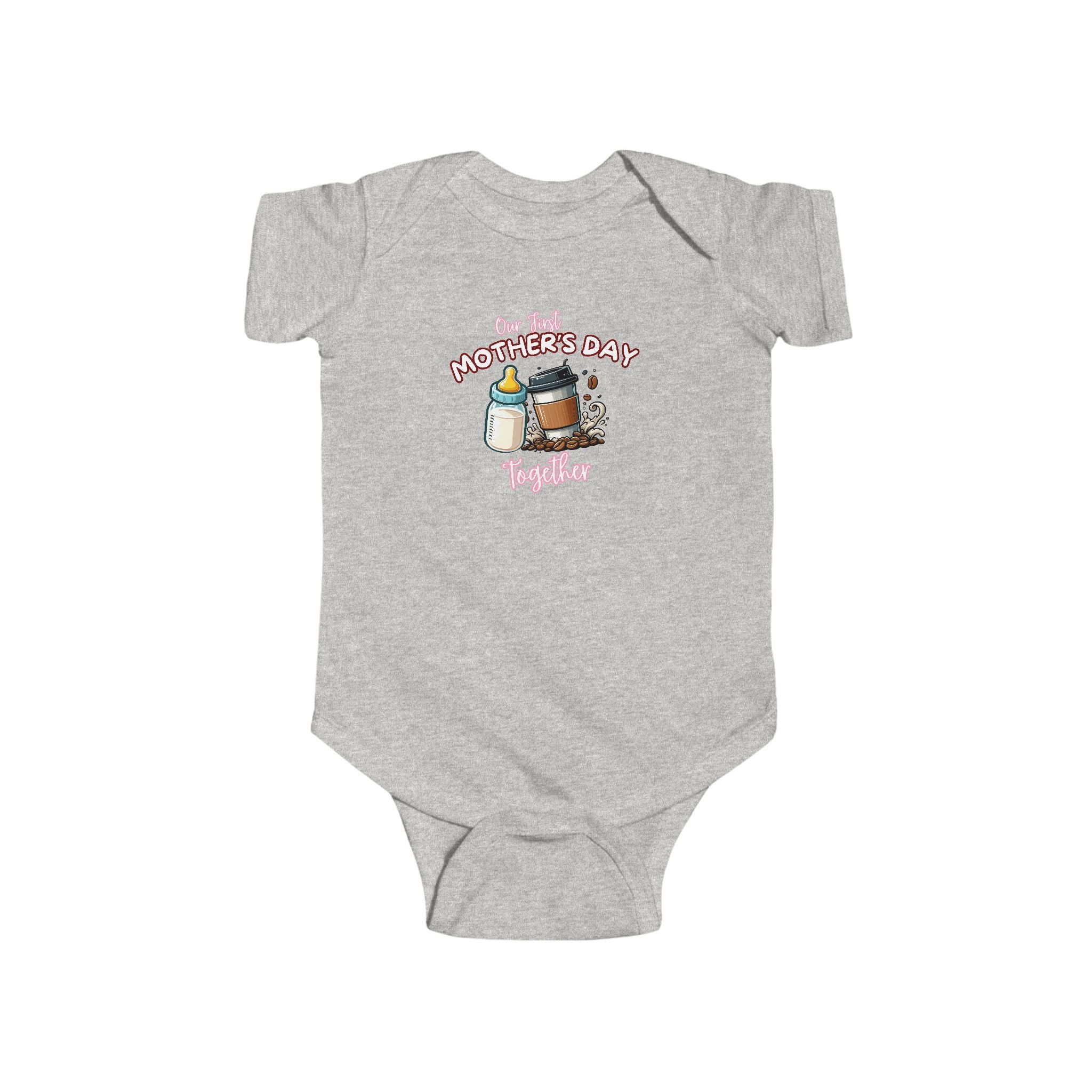 First Mother's Day Baby Bodysuit – Mommy's Little Milk & Cookies Design
