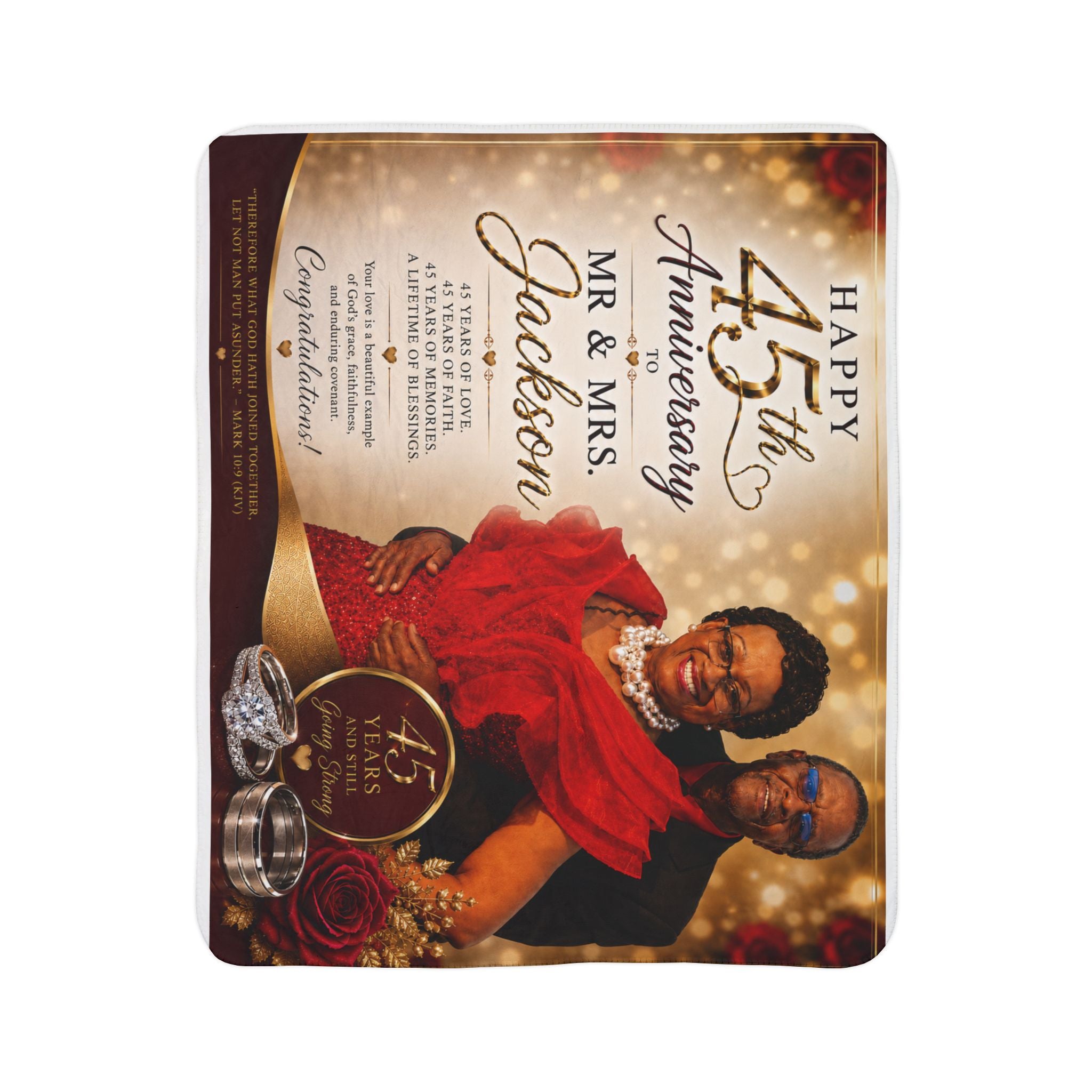 45th Anniversary Sherpa Blanket – Personalized Mr. & Mrs. Jackson Celebration Throw