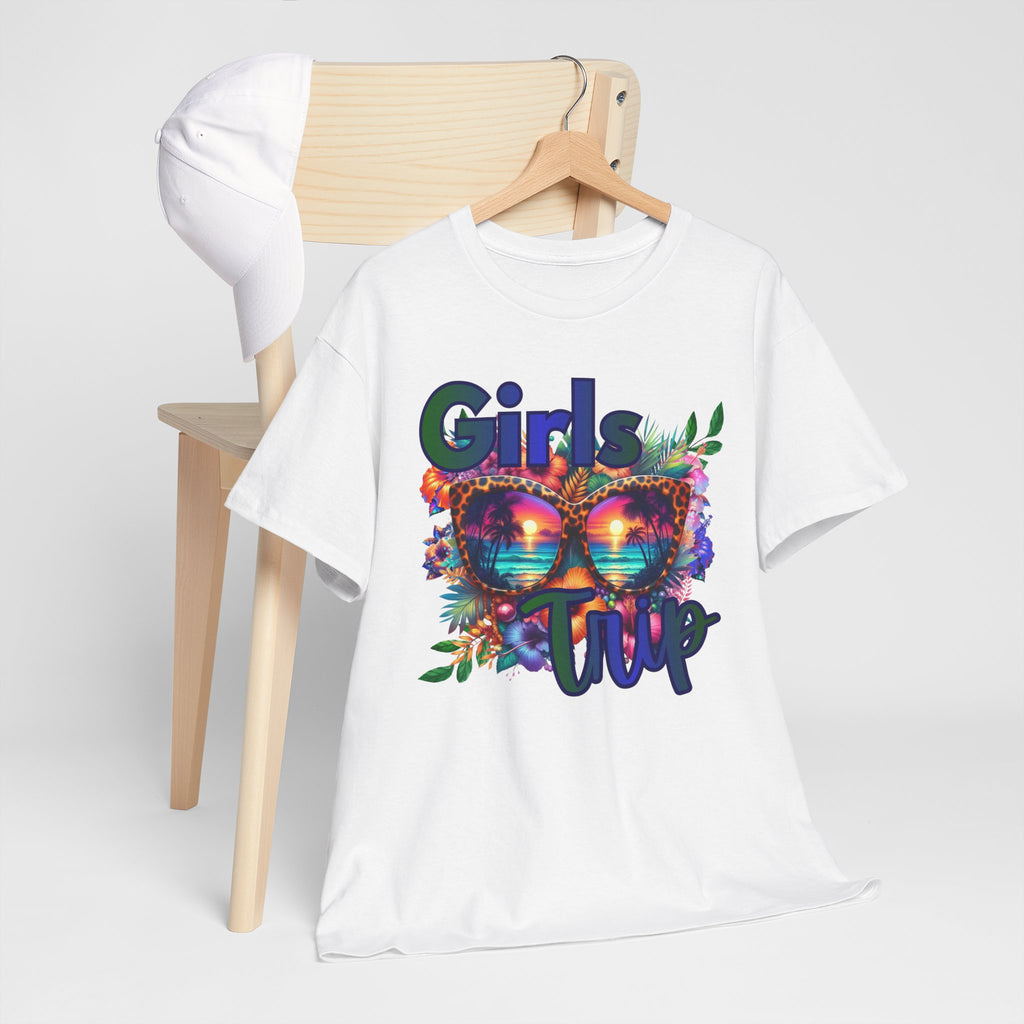 Girls Trip T-Shirt – Colorful Sunglasses Floral Vacation Tee