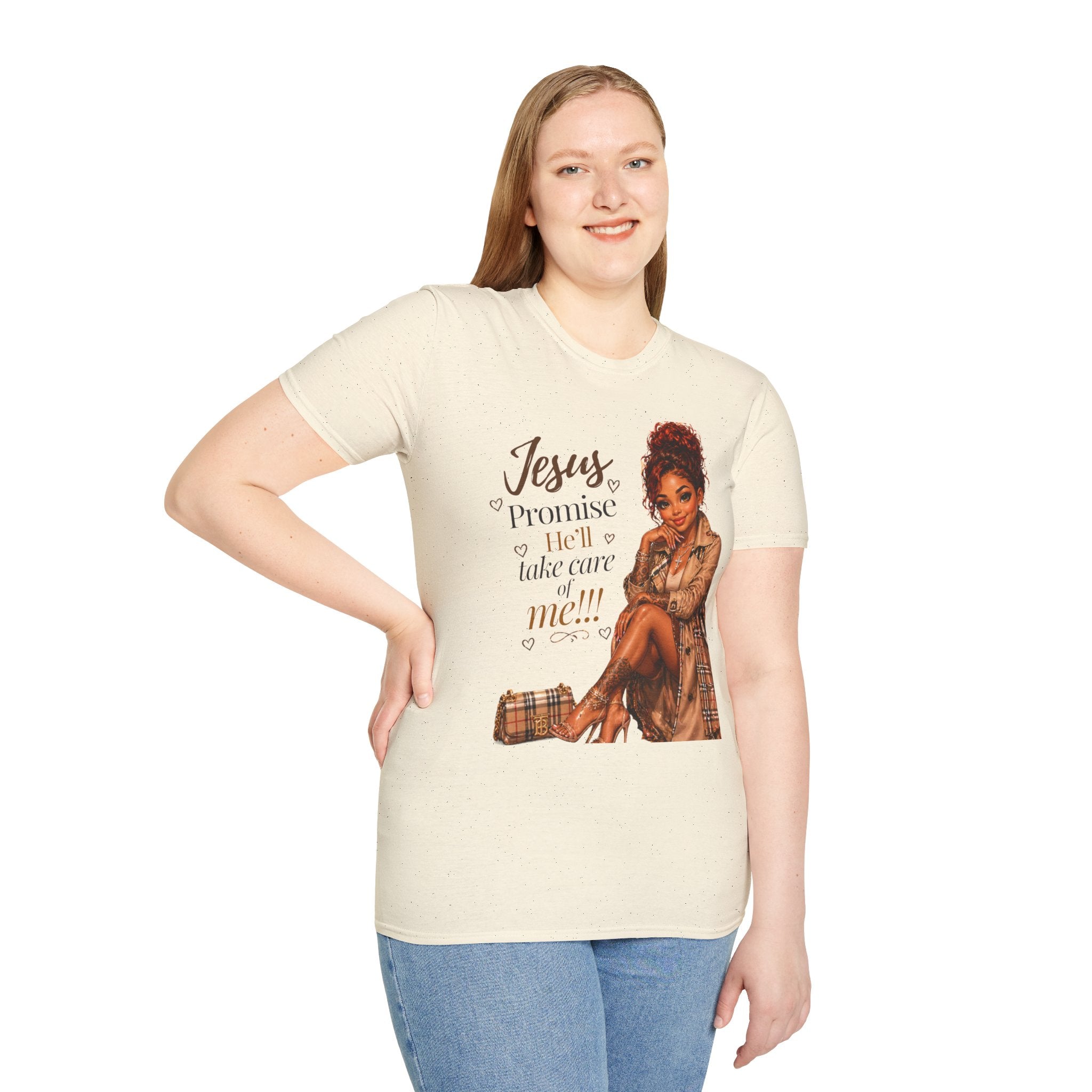 He'll Take Care of Me — Faith Graphic Tee | Black Woman Christian T-Shirt