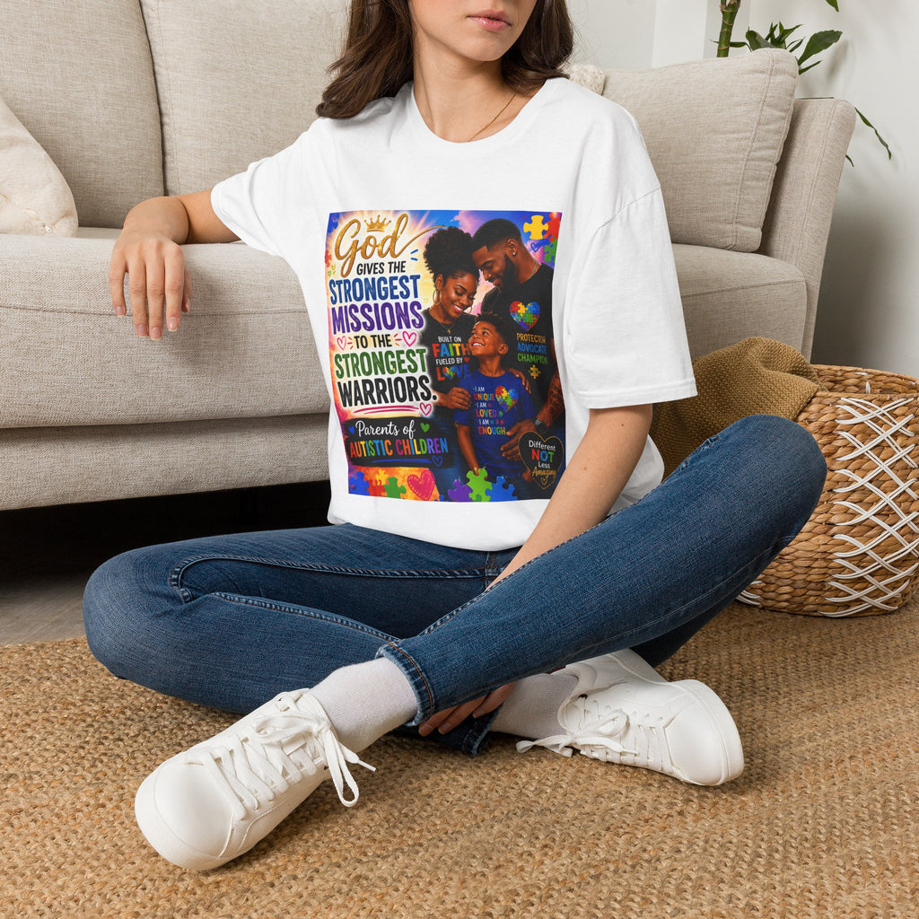 Autism Awareness T-Shirt | God Gives the Strongest Missions to the Strongest Warriors | Faith-Based Family Tee