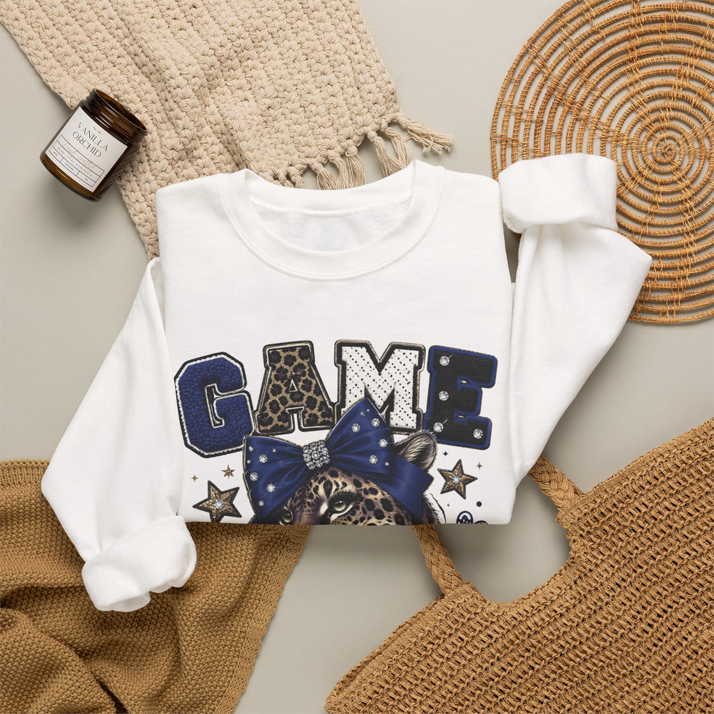 Game Day Glam Sweatshirt — Leopard Mascot Graphic Crewneck | Bold Spirit Wear