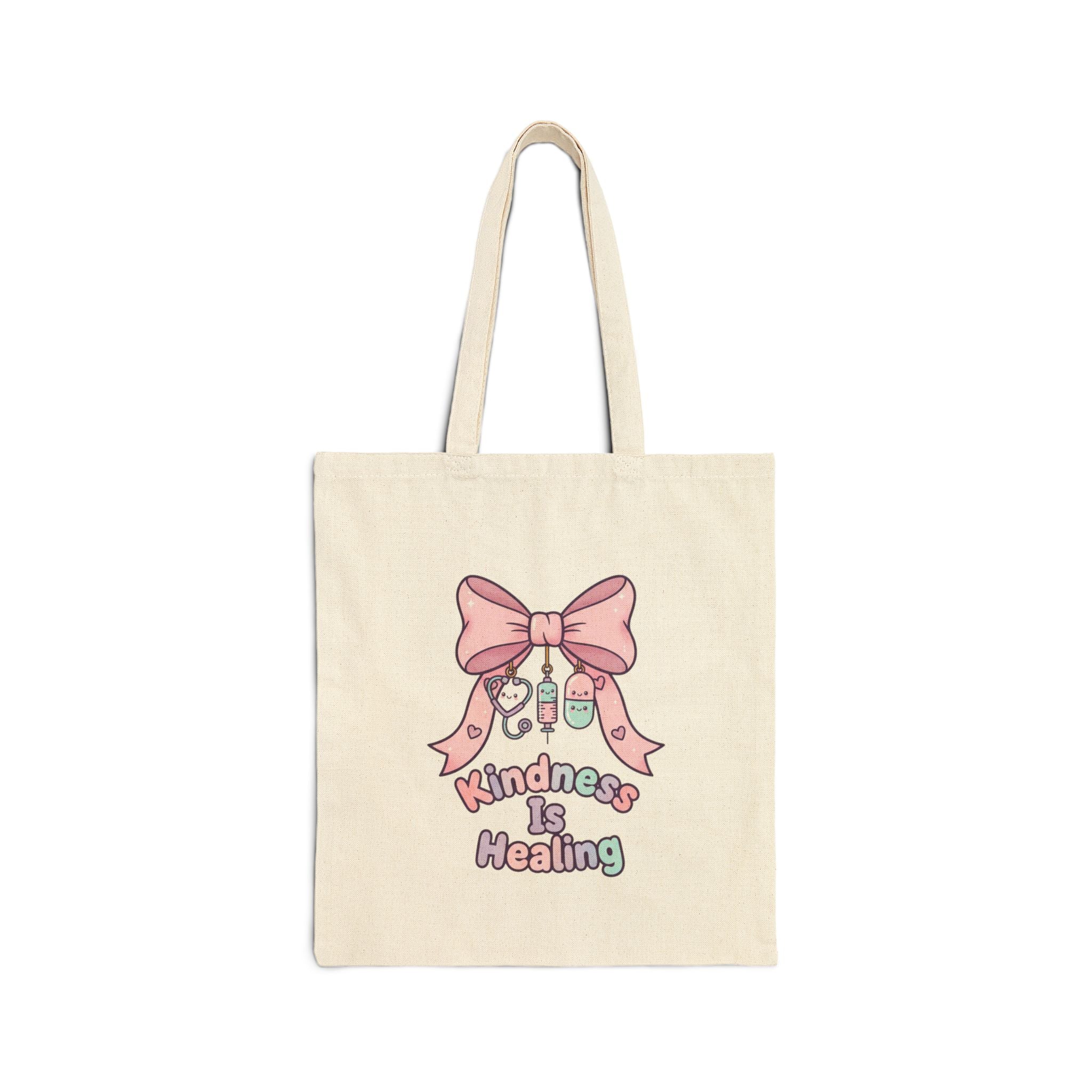 Pastel Bow Nurse Tote Bag | cute nurse graphic, coquette medical design