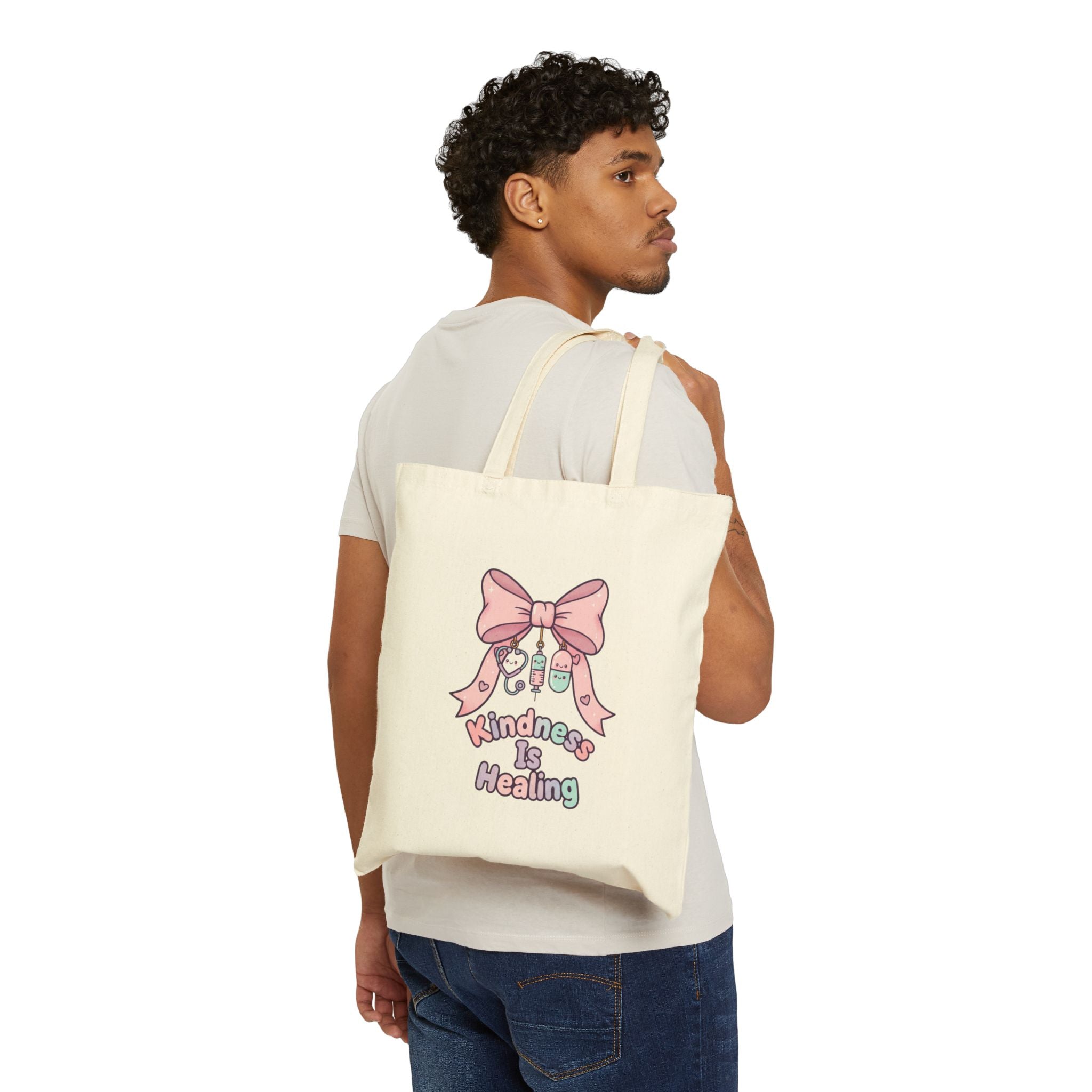 Pastel Bow Nurse Tote Bag | cute nurse graphic, coquette medical design