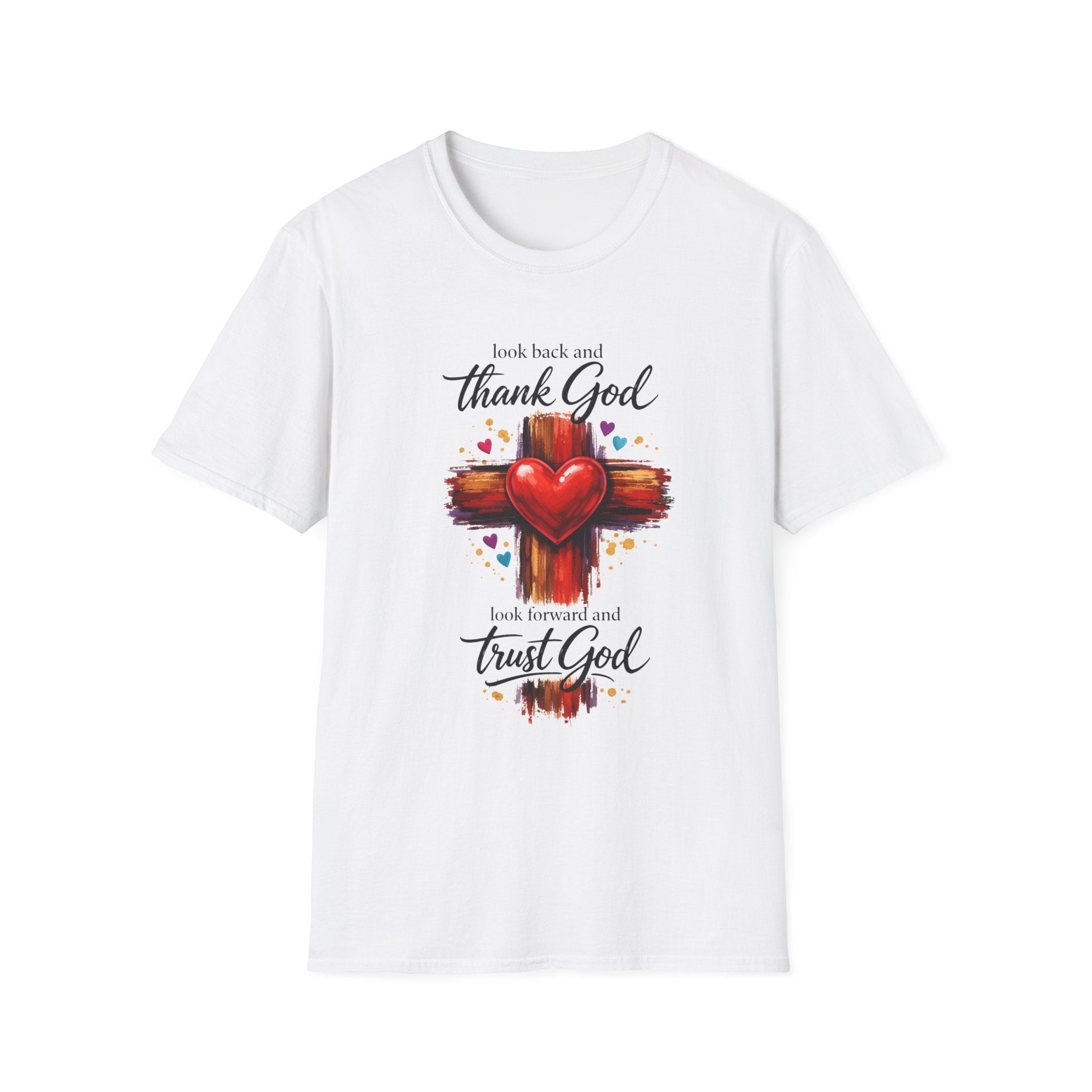 Christian Cross Heart T‑Shirt — "Thank God, Trust God" Faith Tee