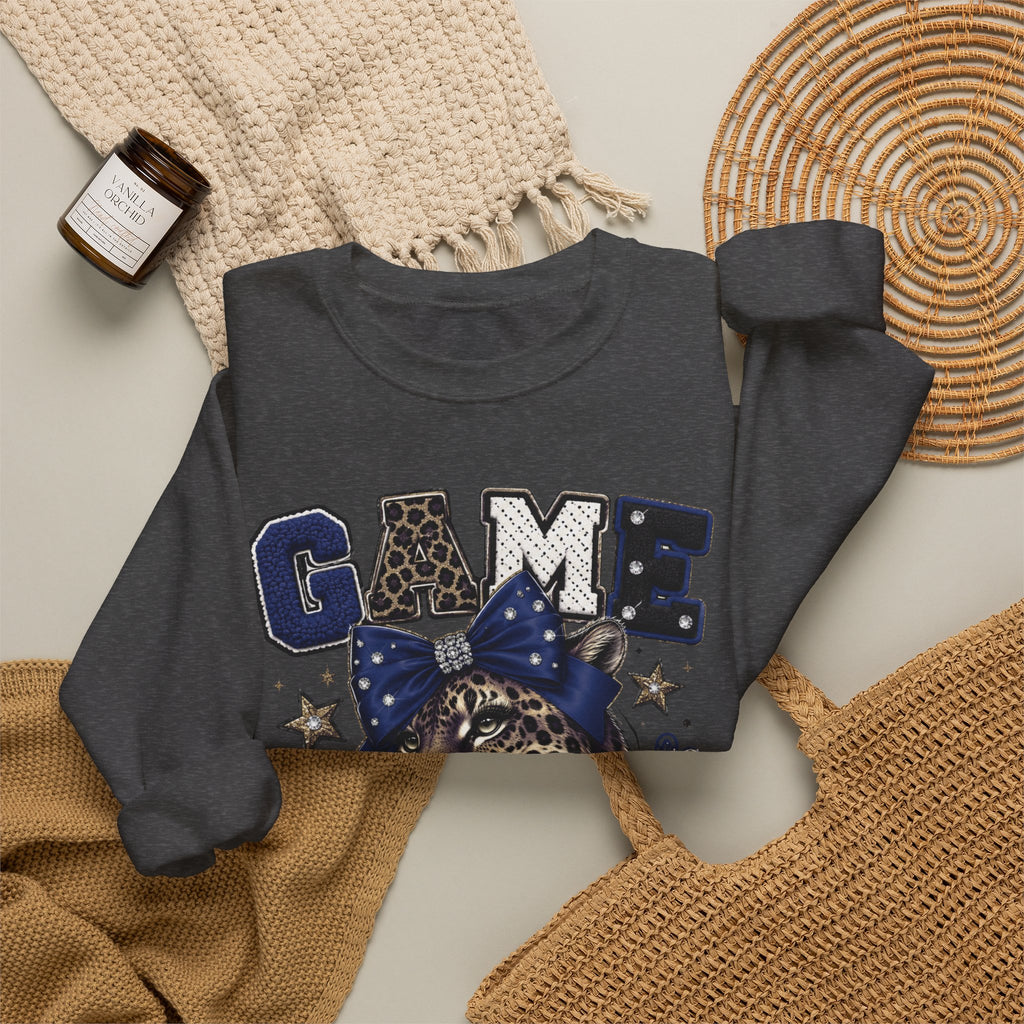 Game Day Glam Sweatshirt — Leopard Mascot Graphic Crewneck | Bold Spirit Wear