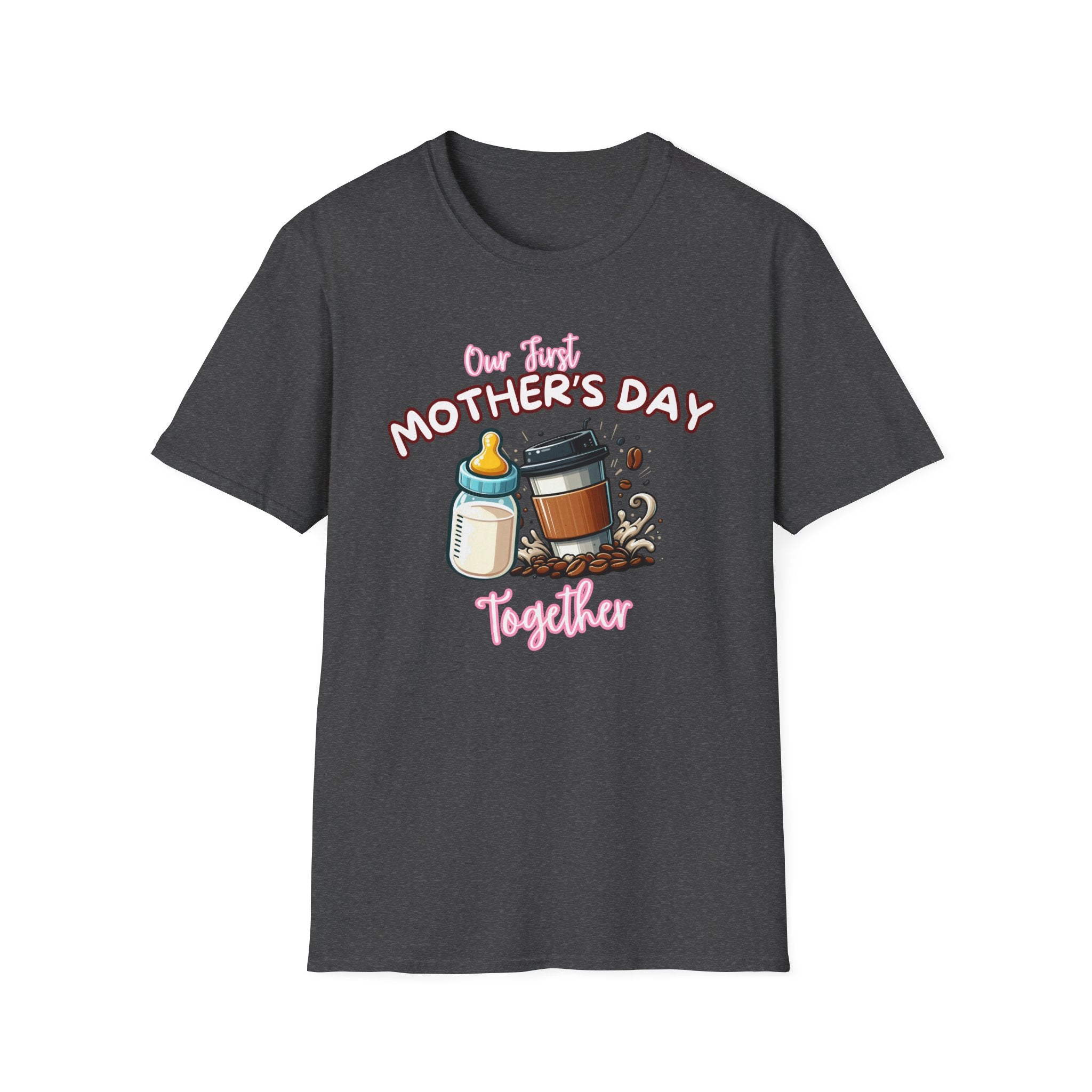 First Mother's Day T-Shirt – Coffee & Baby Bottle New Mom Gift Tee