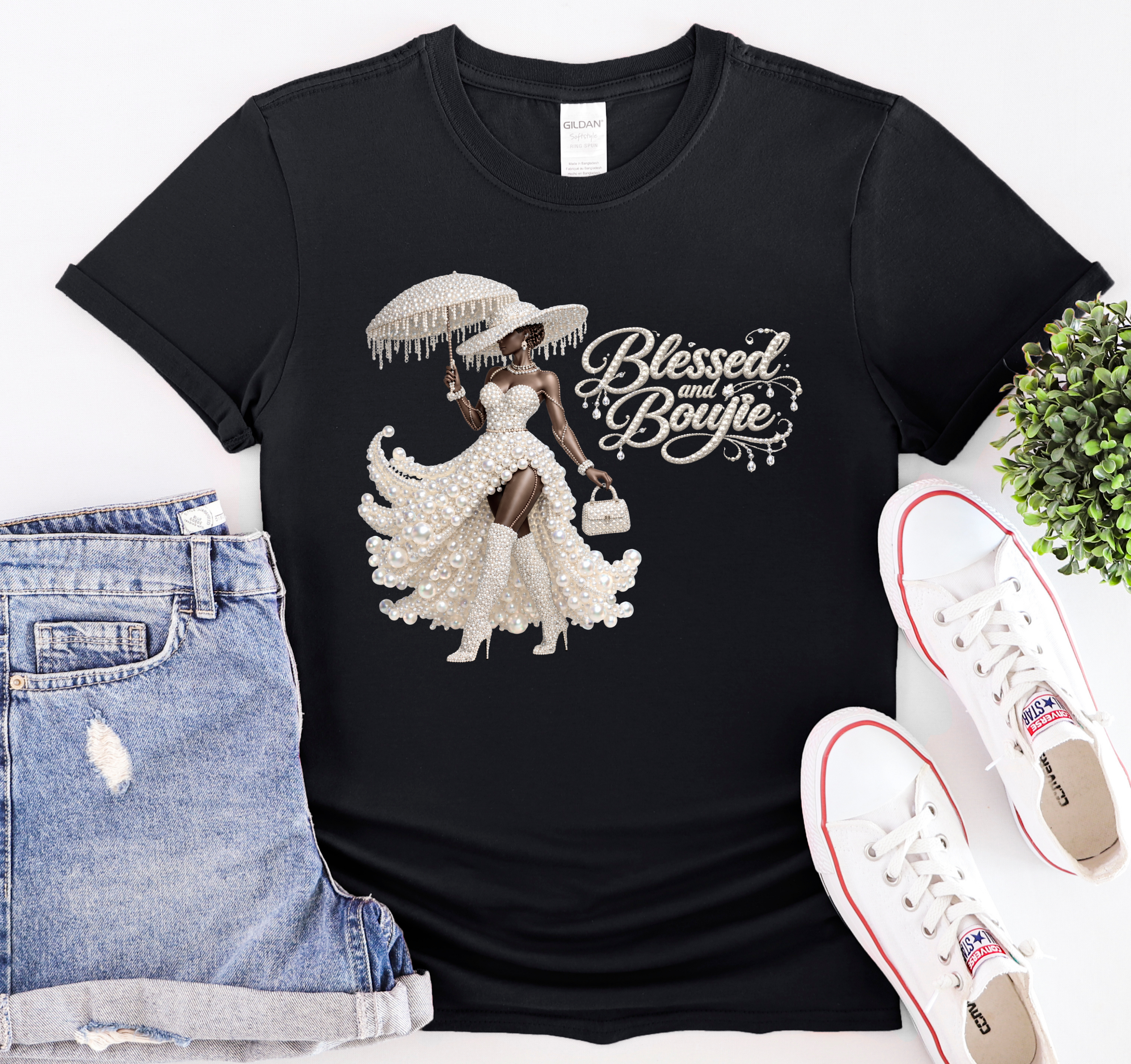 Blessed Boujee Vintage Lady T-Shirt