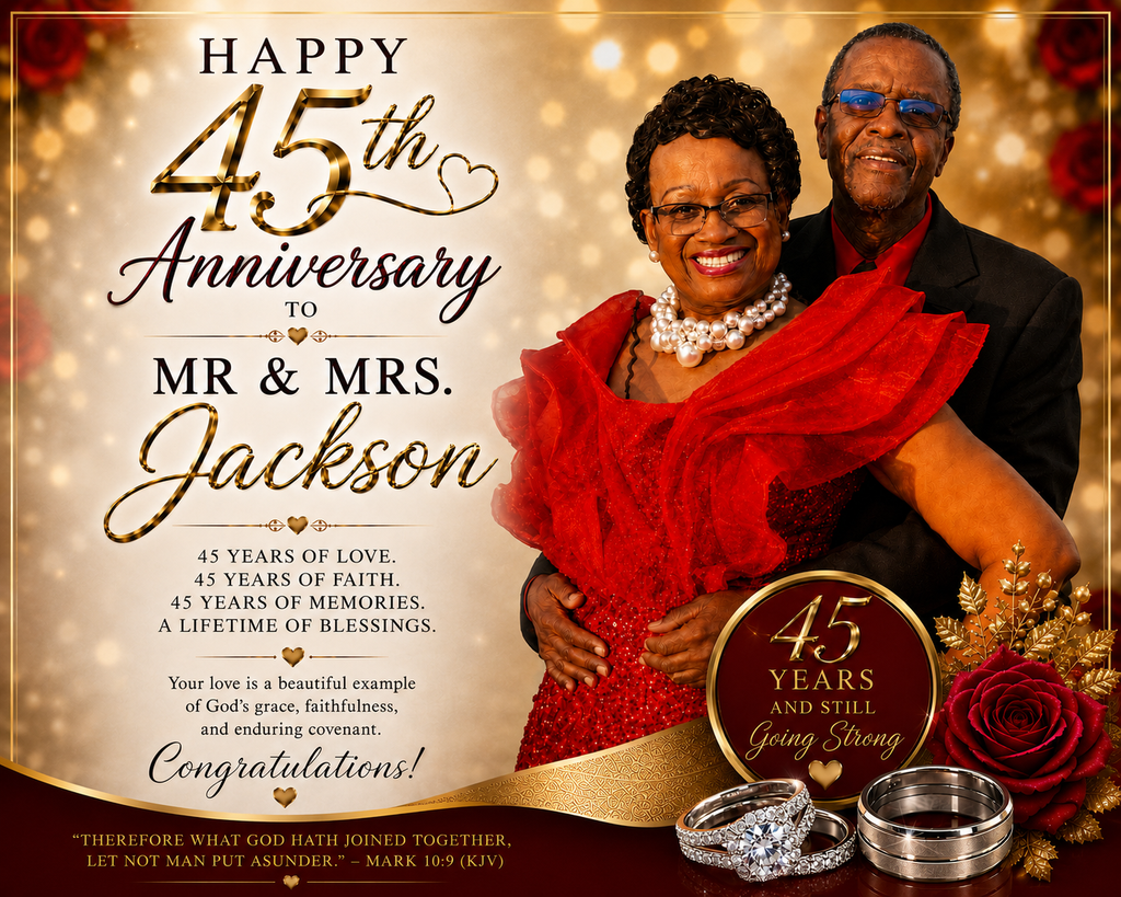 45th Anniversary Sherpa Blanket – Personalized Mr. & Mrs. Jackson Celebration Throw