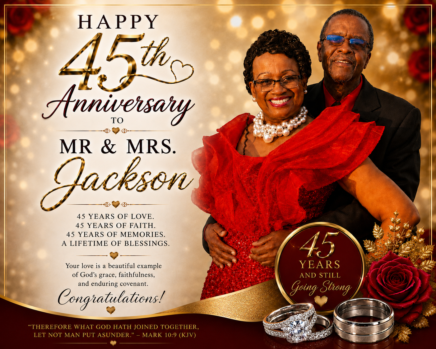45th Anniversary Sherpa Blanket – Personalized Mr. & Mrs. Jackson Celebration Throw