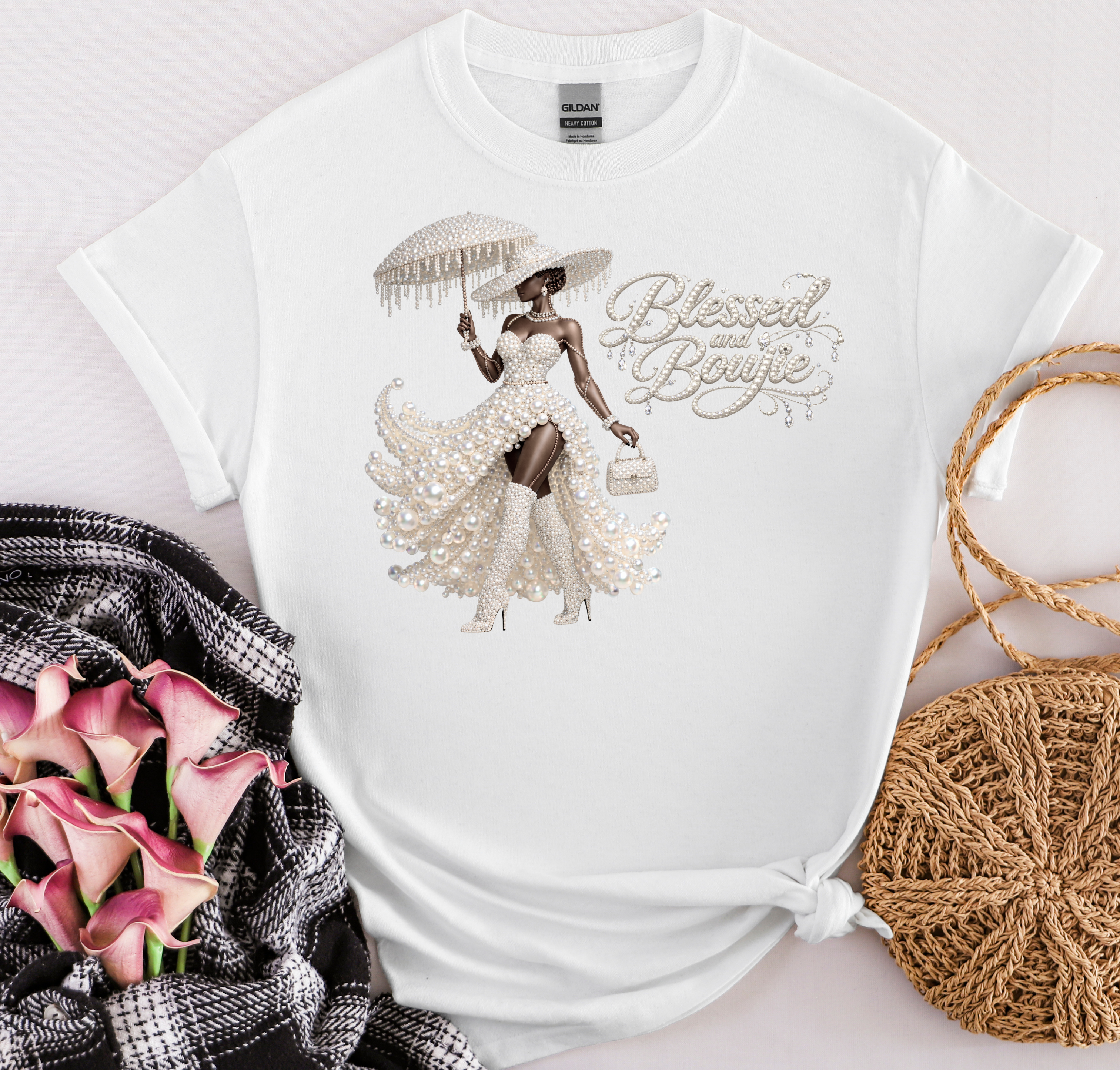 Blessed Boujee Vintage Lady T-Shirt